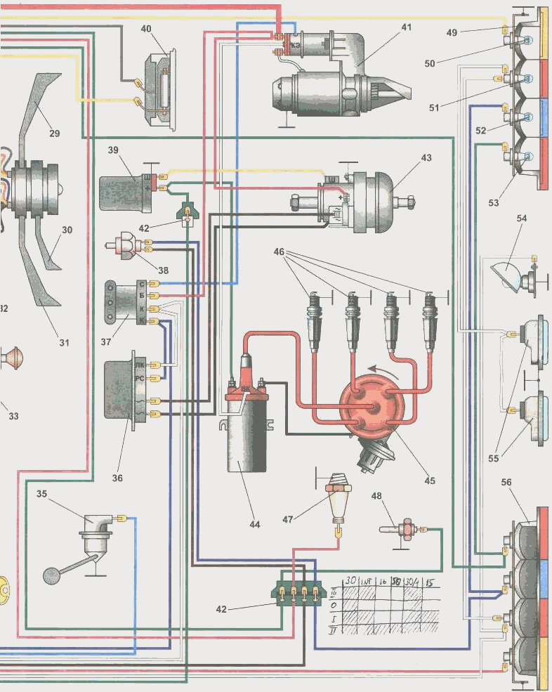 Монтажная схема электропроводки автомобиля ЗАЗ на ЗАЗ, | купить в Автоклассике.
